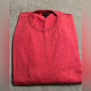 Mens J Crew cotton-linen crewneck sweater, color red, size medium.
